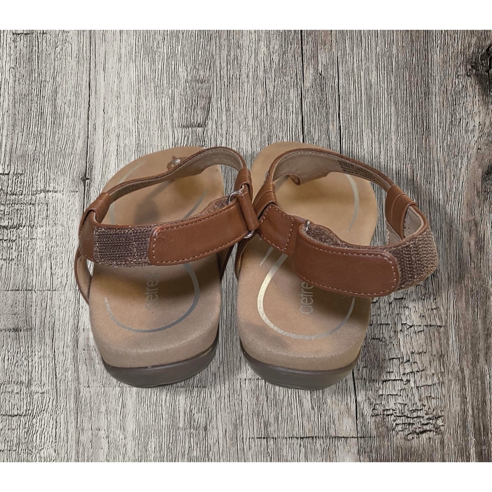Aetrex Lindsey Embellished Arch Support Memory Foam Sandal Cognac 8.5 - Picture 6 of 6